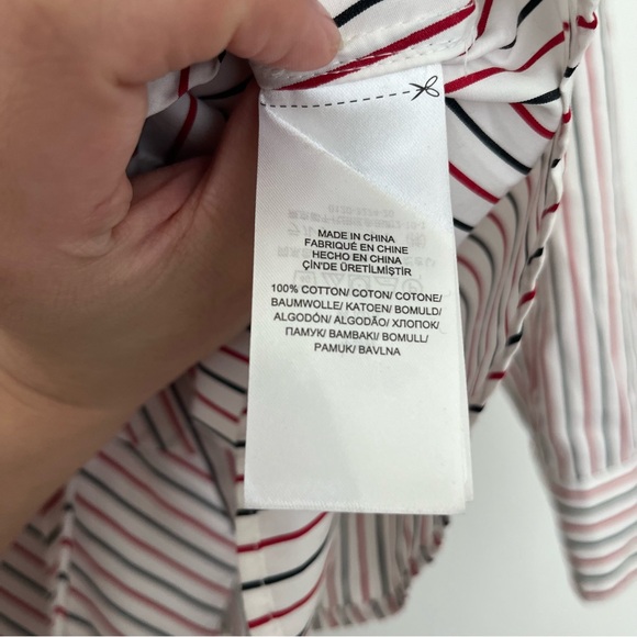 Ralph Lauren 100% Cotton Tie-Front Button Up Blouse - Size L - Picture 4 of 6